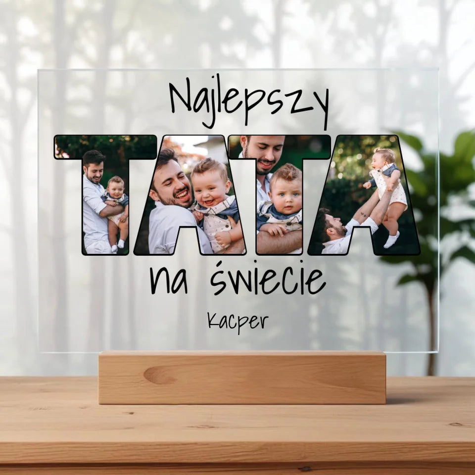 Tata (4 zdjęć) - Szklo akrylowe, prezent dla taty