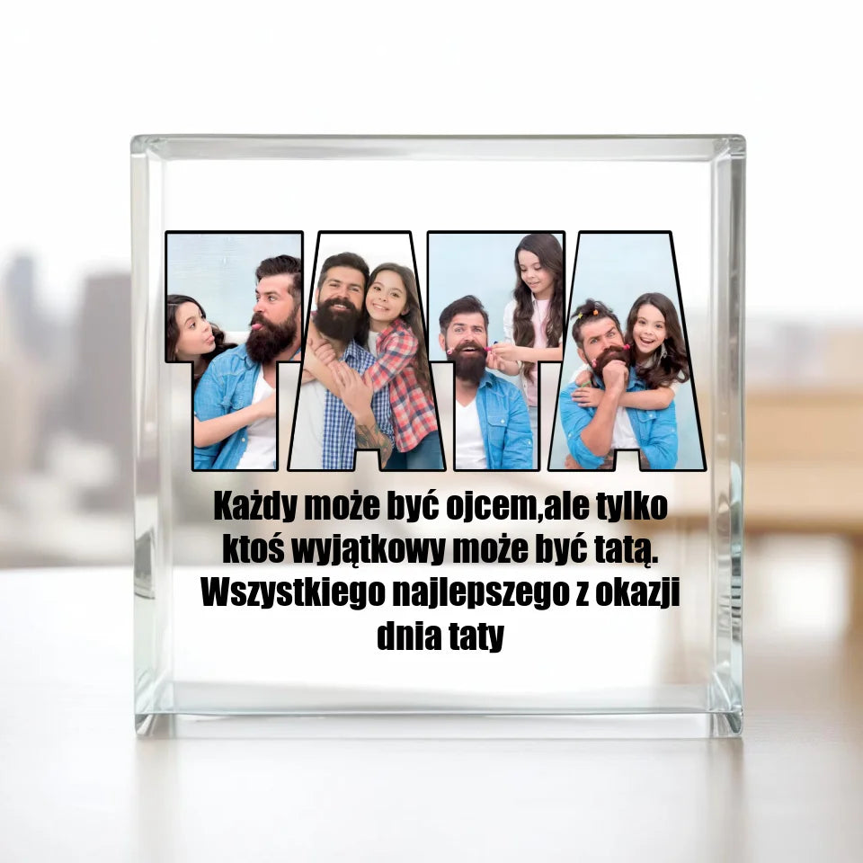 Tata (4 zdjęć) #2 - Kwadrat akrylowy, prezent dla taty
