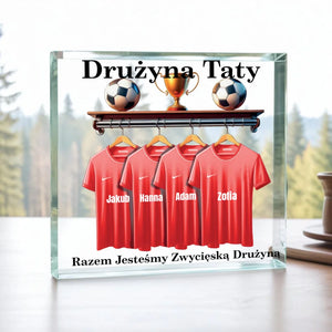 Drużyna Taty - Kwadrat akrylowy, prezent dla taty