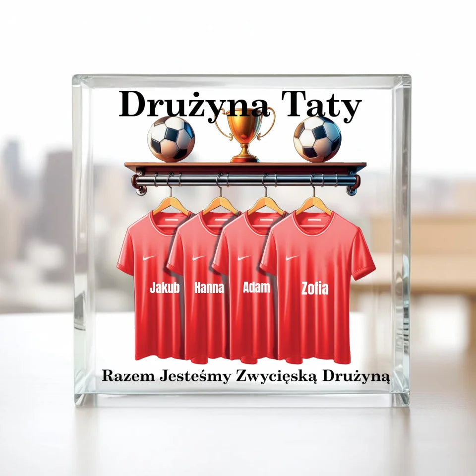 Drużyna Taty - Kwadrat akrylowy, prezent dla taty