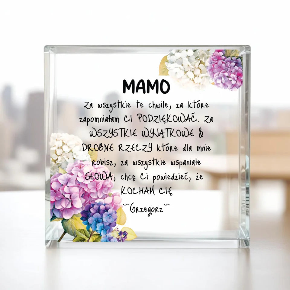 Mamo #2 - Kwadrat akrylowy, prezent dla mamy