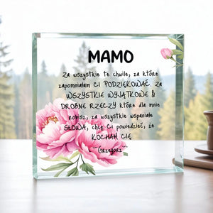 Mamo - Kwadrat akrylowy, prezent dla mamy