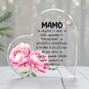 Mamo #2 - Akrylowe serce, prezent dla mamy