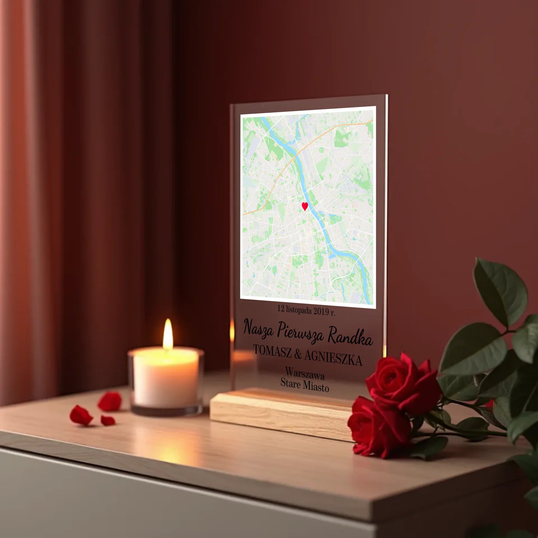 a_realistic_mockup_of_a_transparent_thin_acrylic_sign_standing_upright_on_a_polished_wooden_base_fu_7m94nwe4rfcoda6vb2np_0