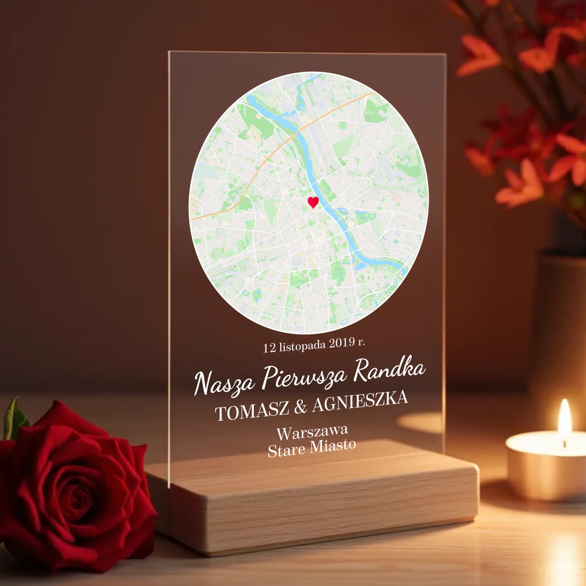 a_realistic_mockup_of_a_transparent_thin_acrylic_sign_standing_upright_on_a_polished_wooden_base_fu_uzmk1547baqpm8howjkk_0