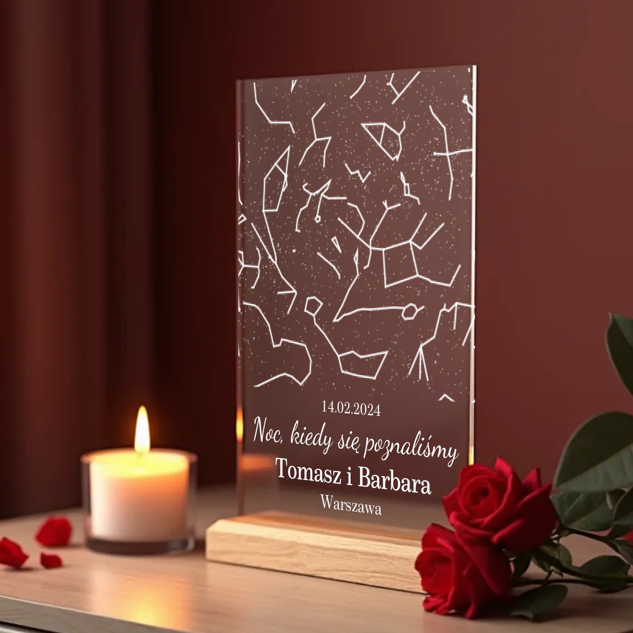 a_realistic_mockup_of_a_transparent_thin_acrylic_sign_standing_upright_on_a_polished_wooden_base_fu_7m94nwe4rfcoda6vb2np_0