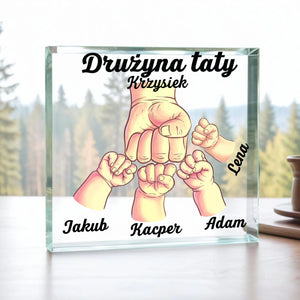 Drużyna taty - Kwadrat akrylowy, prezent dla taty