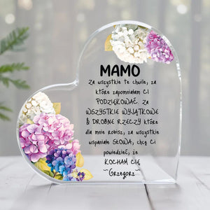 Mamo #3 - Akrylowe serce, prezent dla mamy