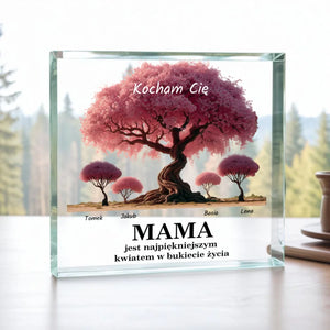 MAMA jest najpiękniejszym kwiatem w bukiecie życia - Kwadrat akrylowy, prezent dla mamy