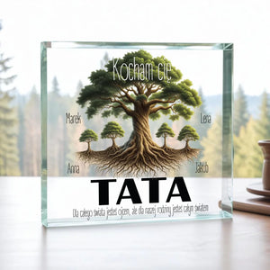Tata Kocham cię - Kwadrat akrylowy, prezent dla taty