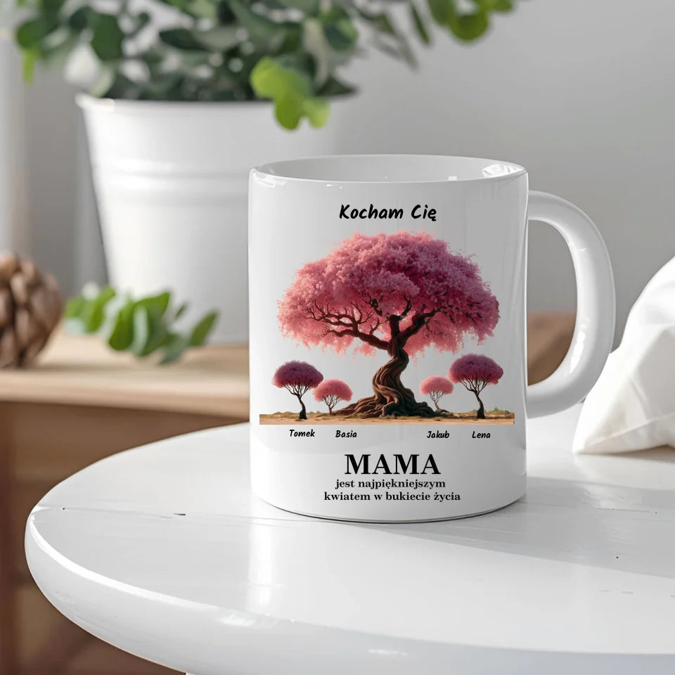 MAMA jest najpiękniejszym kwiatem w bukiecie życia - Kubek, prezent dla mamy