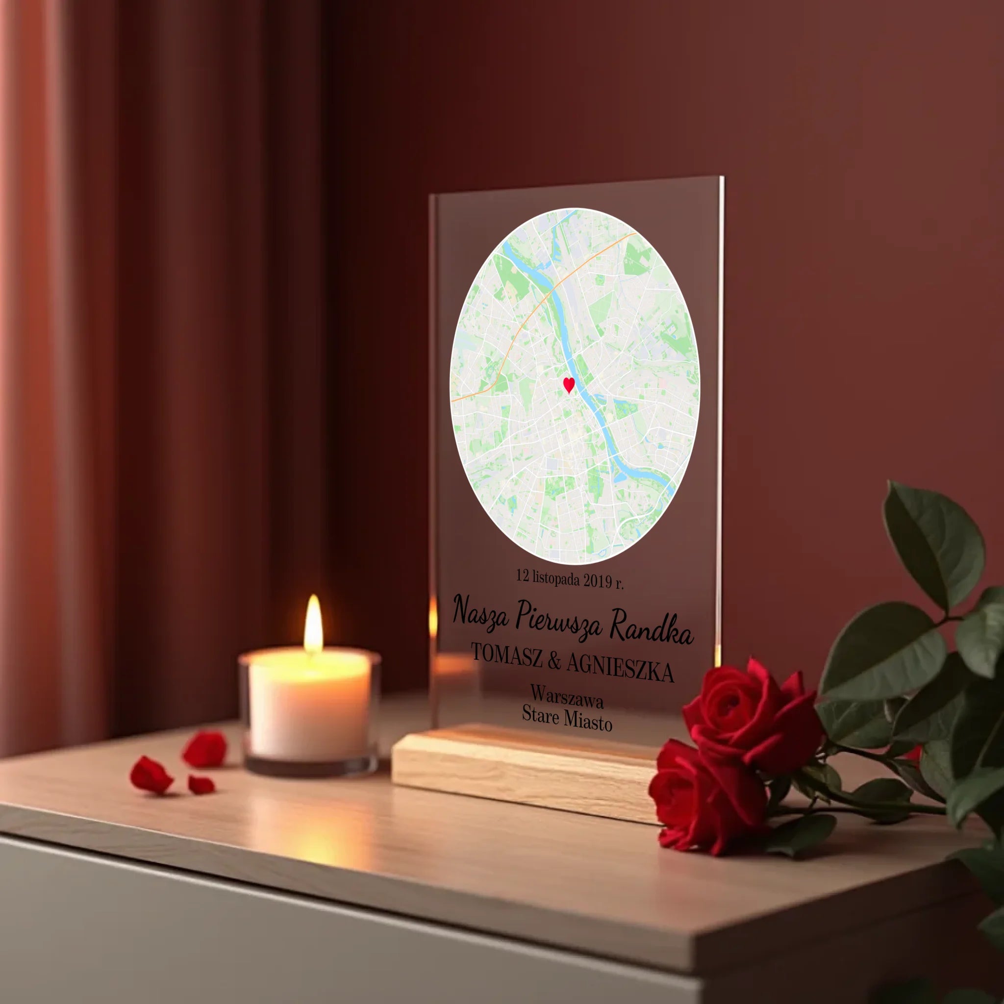 a_realistic_mockup_of_a_transparent_thin_acrylic_sign_standing_upright_on_a_polished_wooden_base_fu_7m94nwe4rfcoda6vb2np_0